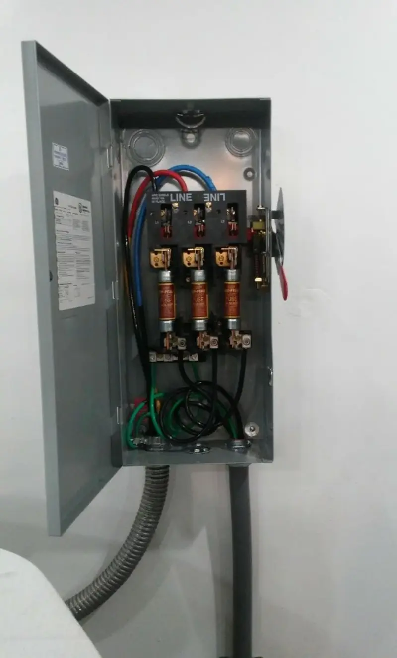 Three-phase disconnect switch installed for Electrical Wiring & Rewiring in Stansbury Park